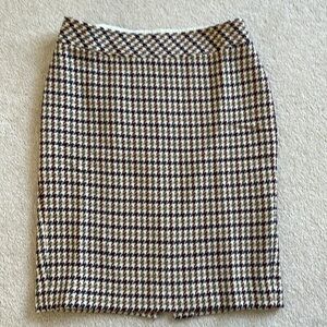 Talbots Houndstooth Skirt - 6P - Wool Blend